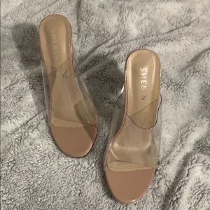 Clear Band Chunky Heels